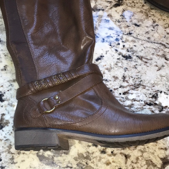 bare traps wide calf boots black